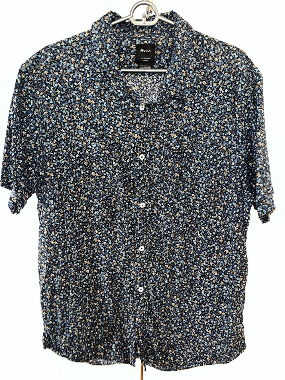 RVCA That'll Do Floral Print Short Sleeve Button-Up Shirt Men’s Sz X-Large Slim